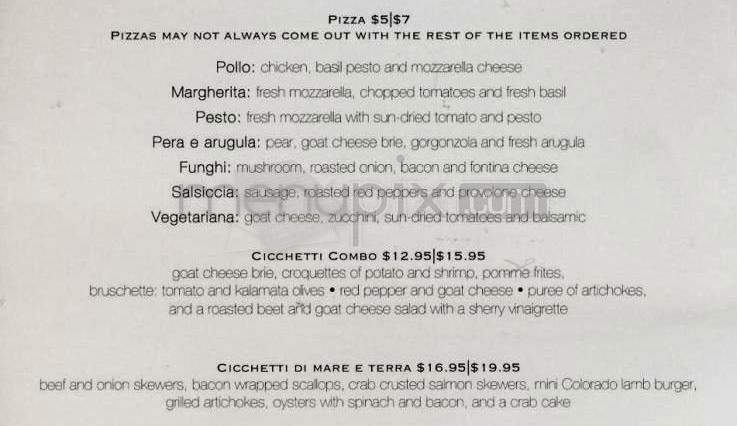 Bacaro Venetian Taverna - Boulder, CO menu_pic