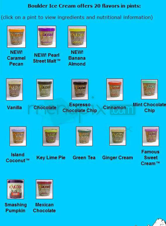 Boulder Ice Cream Shoppe - Boulder, CO menu_pic