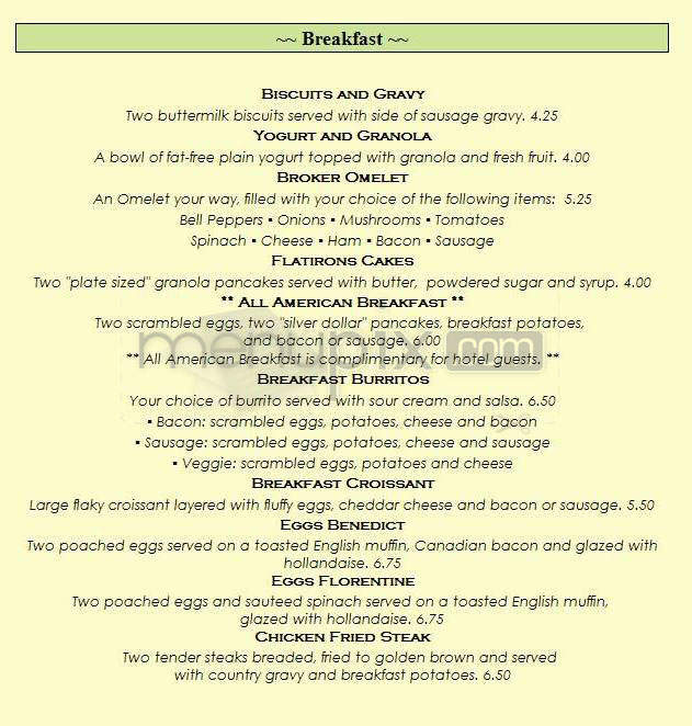 Boulder Broker Inn Restaurant - Boulder, CO menu_pic