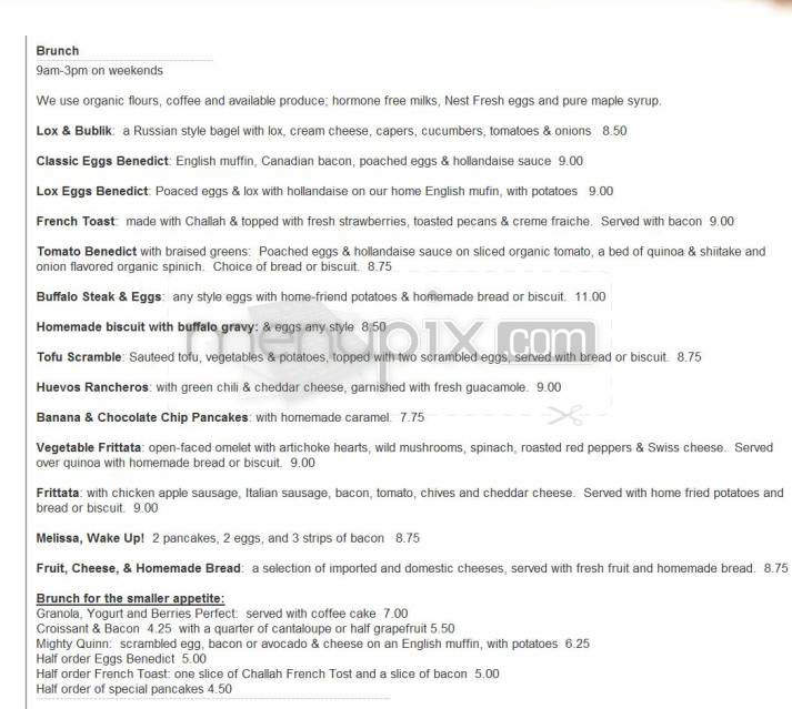 Burnt Toast Restaurant - Boulder, CO menu_pic