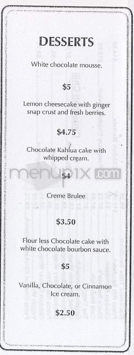 Cafe Blue - Syracuse, NY menu_pic