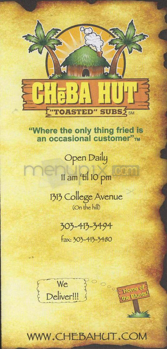 Cheba Hut Toasted Subs - Boulder, CO menu_pic