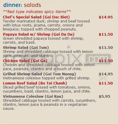 Chez Thuy Restaurant - Boulder, CO menu_pic