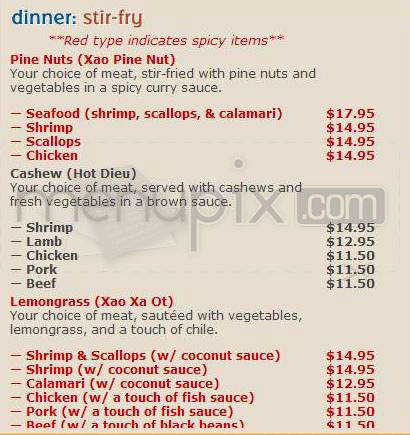 Chez Thuy Restaurant - Boulder, CO menu_pic