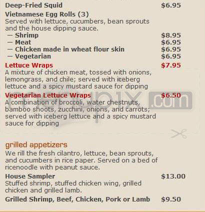 Chez Thuy Restaurant - Boulder, CO menu_pic