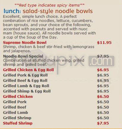 Chez Thuy Restaurant - Boulder, CO menu_pic
