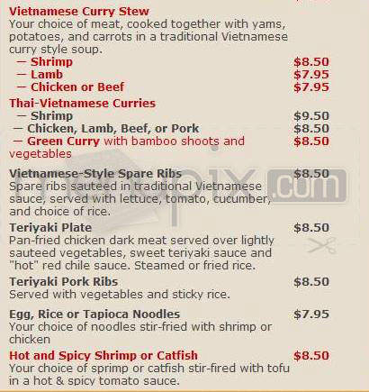 Chez Thuy Restaurant - Boulder, CO menu_pic