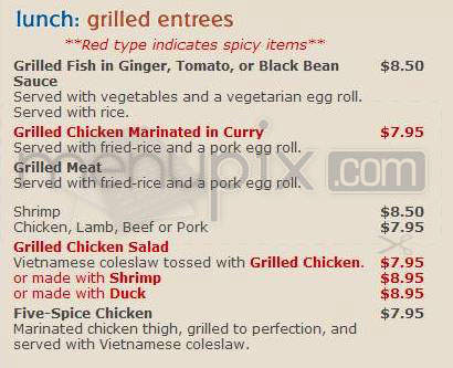 Chez Thuy Restaurant - Boulder, CO menu_pic
