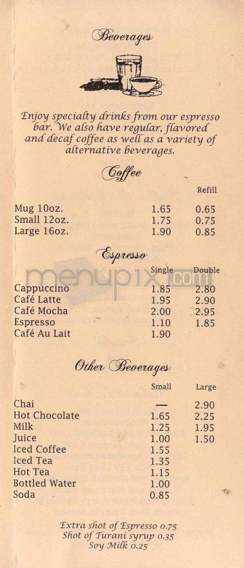 Erhard's European Cafe & Espresso Bar - Boulder, CO menu_pic