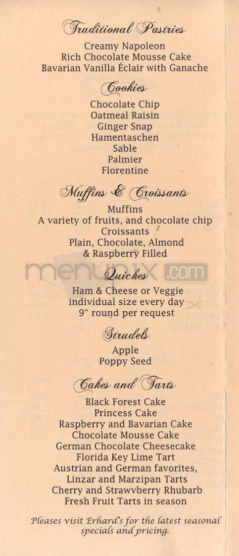Erhard's European Cafe & Espresso Bar - Boulder, CO menu_pic