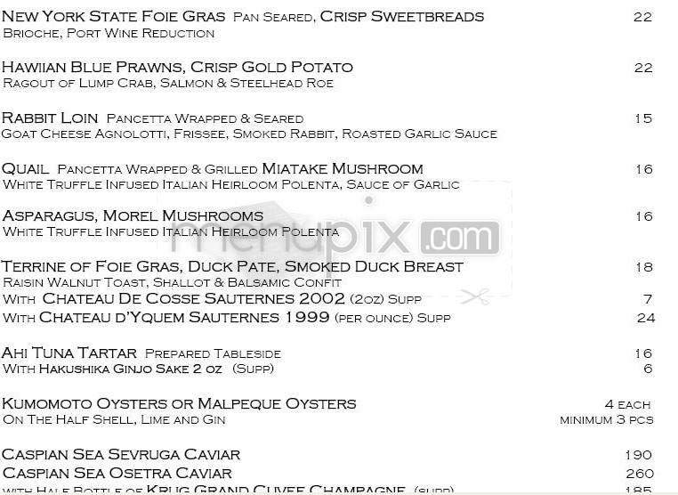 Flagstaff House Restaurant - Boulder, CO menu_pic