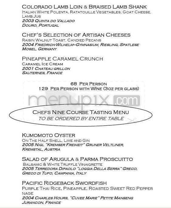 Flagstaff House Restaurant - Boulder, CO menu_pic