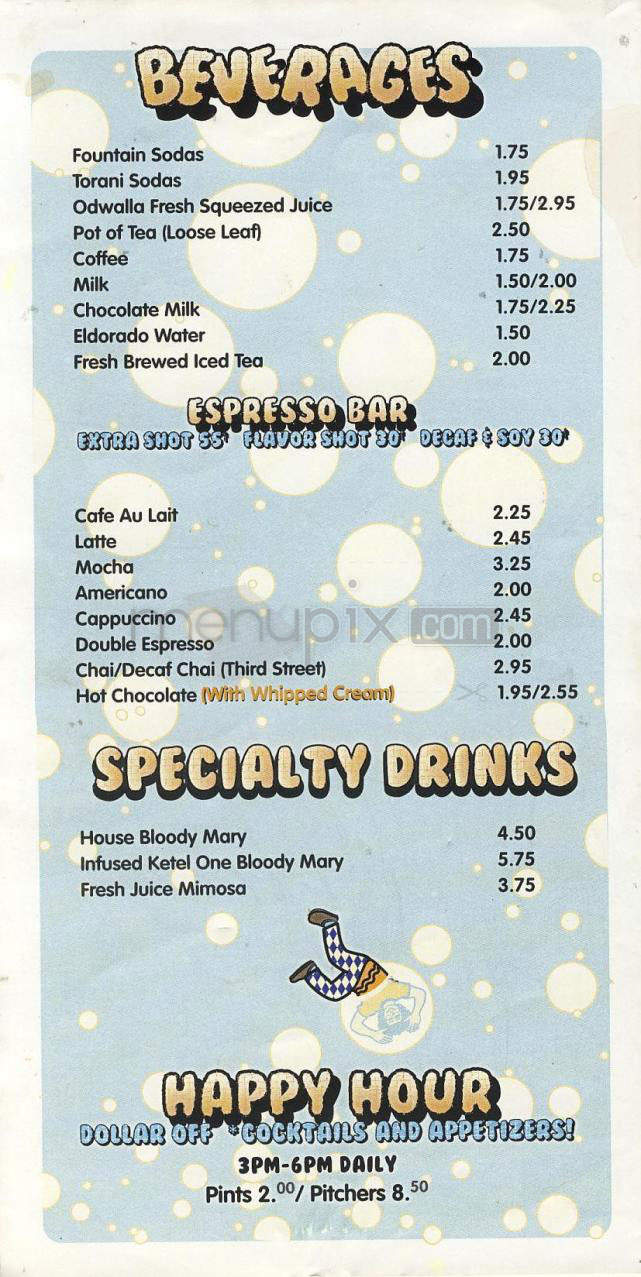 Foolish Craig's Cafe - Boulder, CO menu_pic