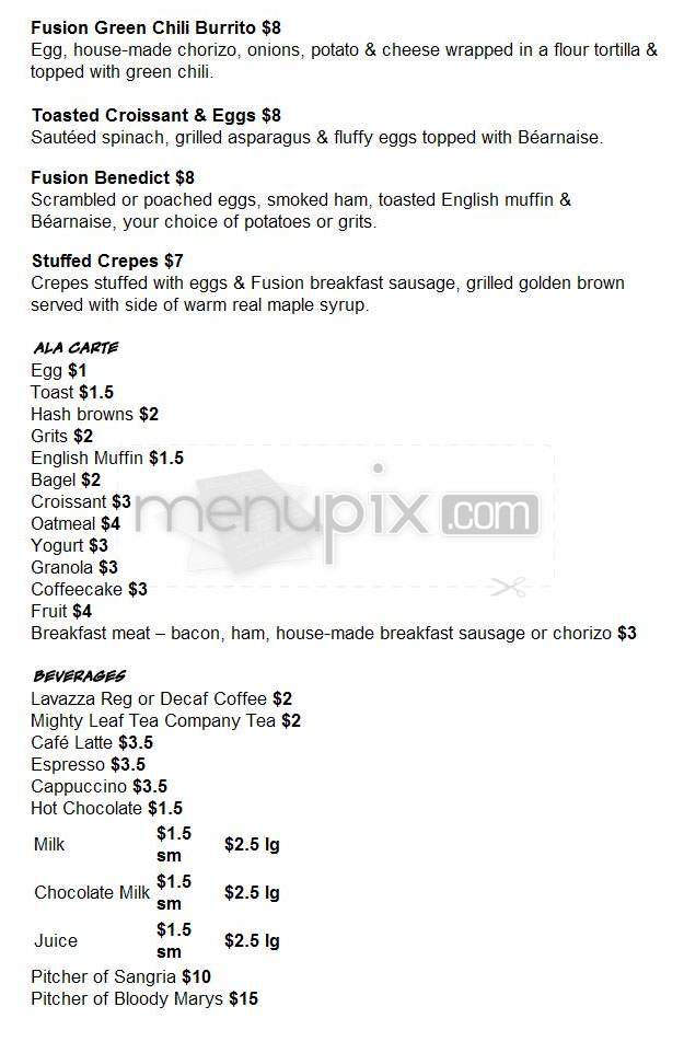 Fusion Food & Spirits (Radisson Longmont) - Longmont, CO menu_pic