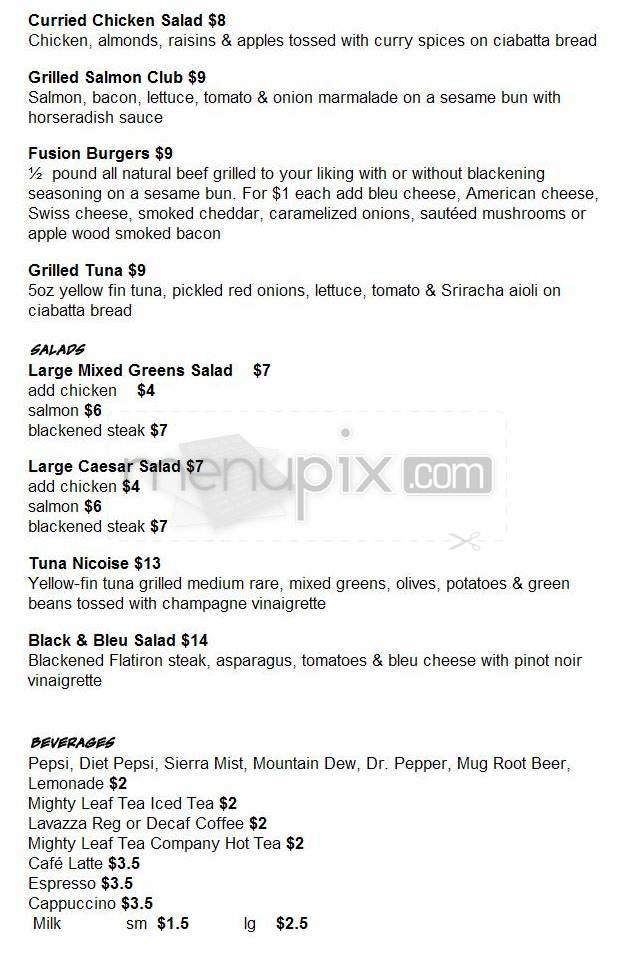 Fusion Food & Spirits (Radisson Longmont) - Longmont, CO menu_pic