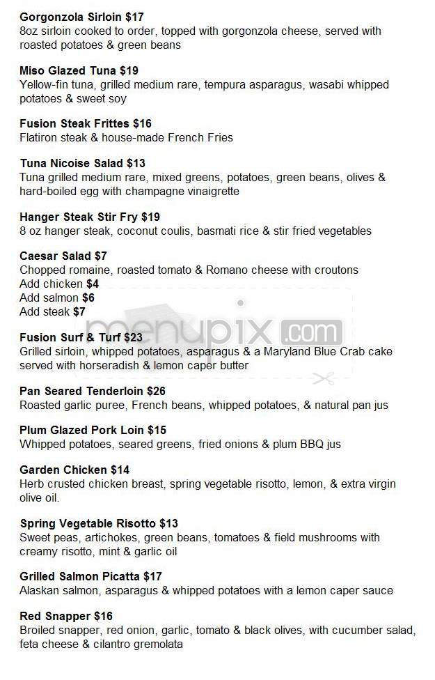Fusion Food & Spirits (Radisson Longmont) - Longmont, CO menu_pic