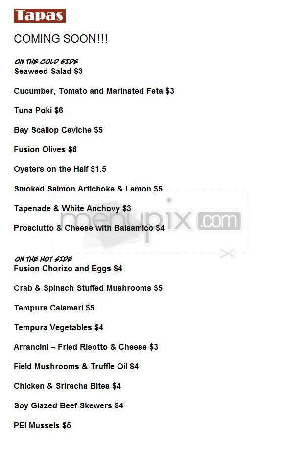 Fusion Food & Spirits (Radisson Longmont) - Longmont, CO menu_pic