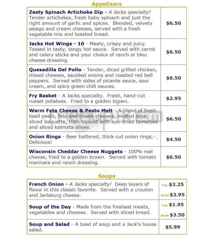 Jacks Corner Cafe - Firestone, CO menu_pic