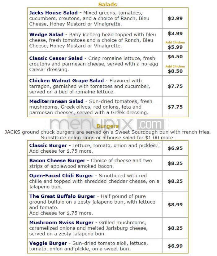 Jacks Corner Cafe - Firestone, CO menu_pic