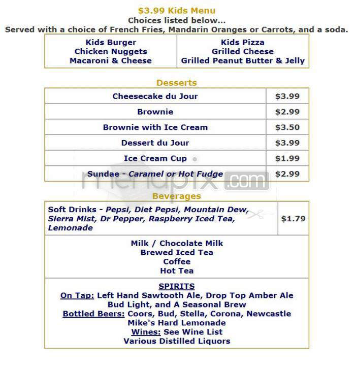 Jacks Corner Cafe - Firestone, CO menu_pic