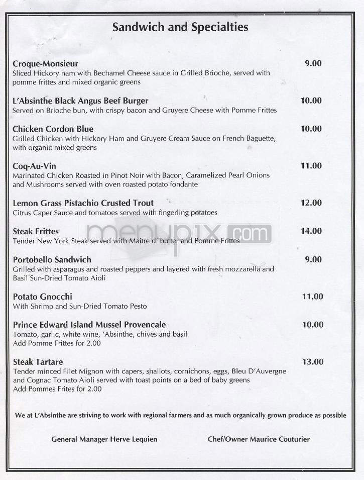 L'Absinthe - Boulder, CO menu_pic