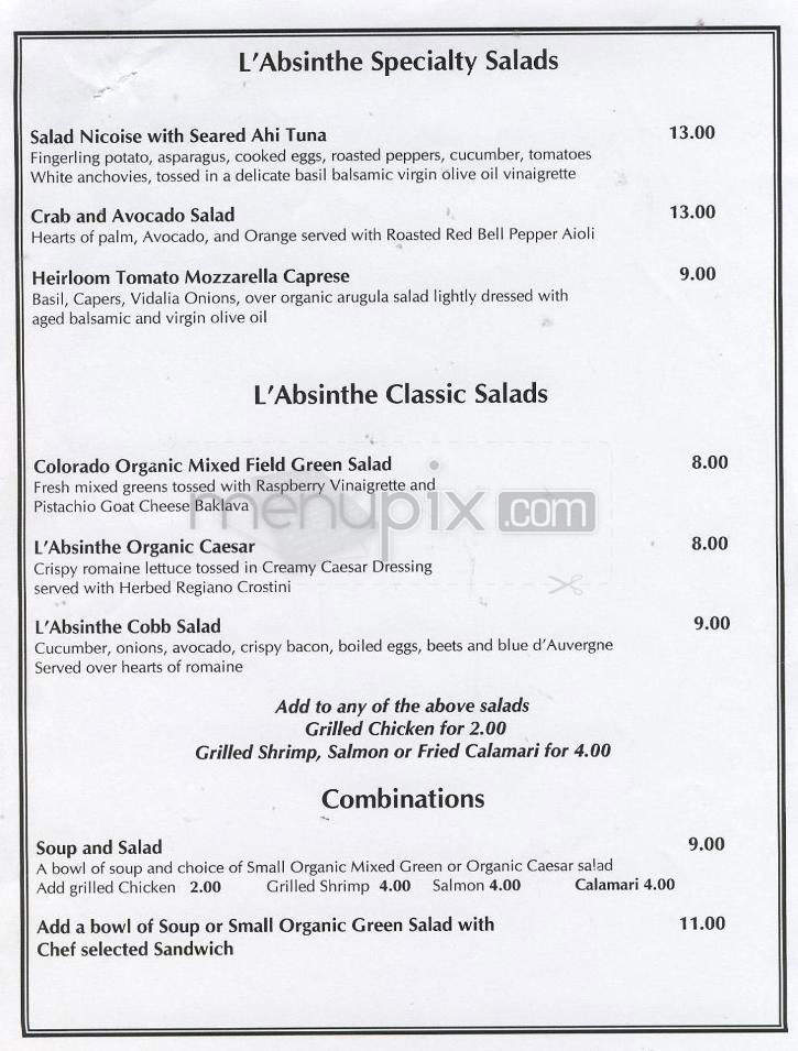 L'Absinthe - Boulder, CO menu_pic