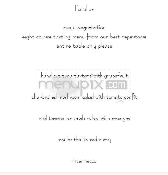 L'Atelier - Boulder, CO menu_pic