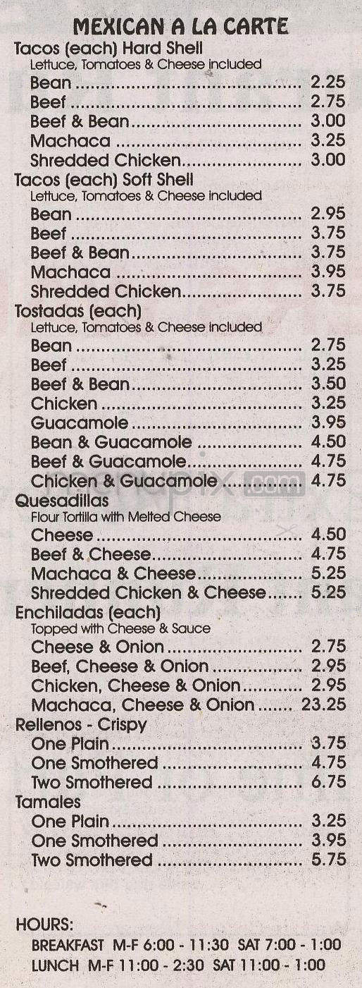 La Hacienda - Boulder, CO menu_pic