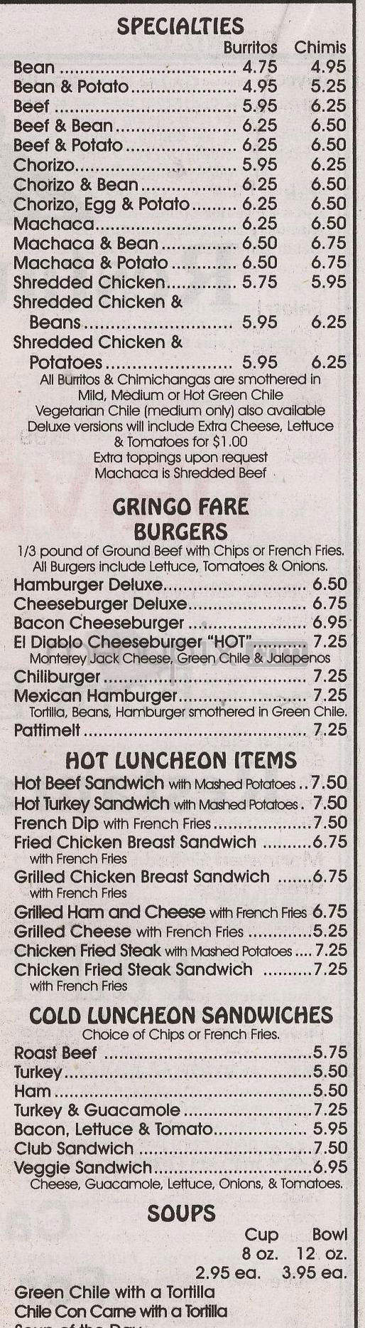La Hacienda - Boulder, CO menu_pic