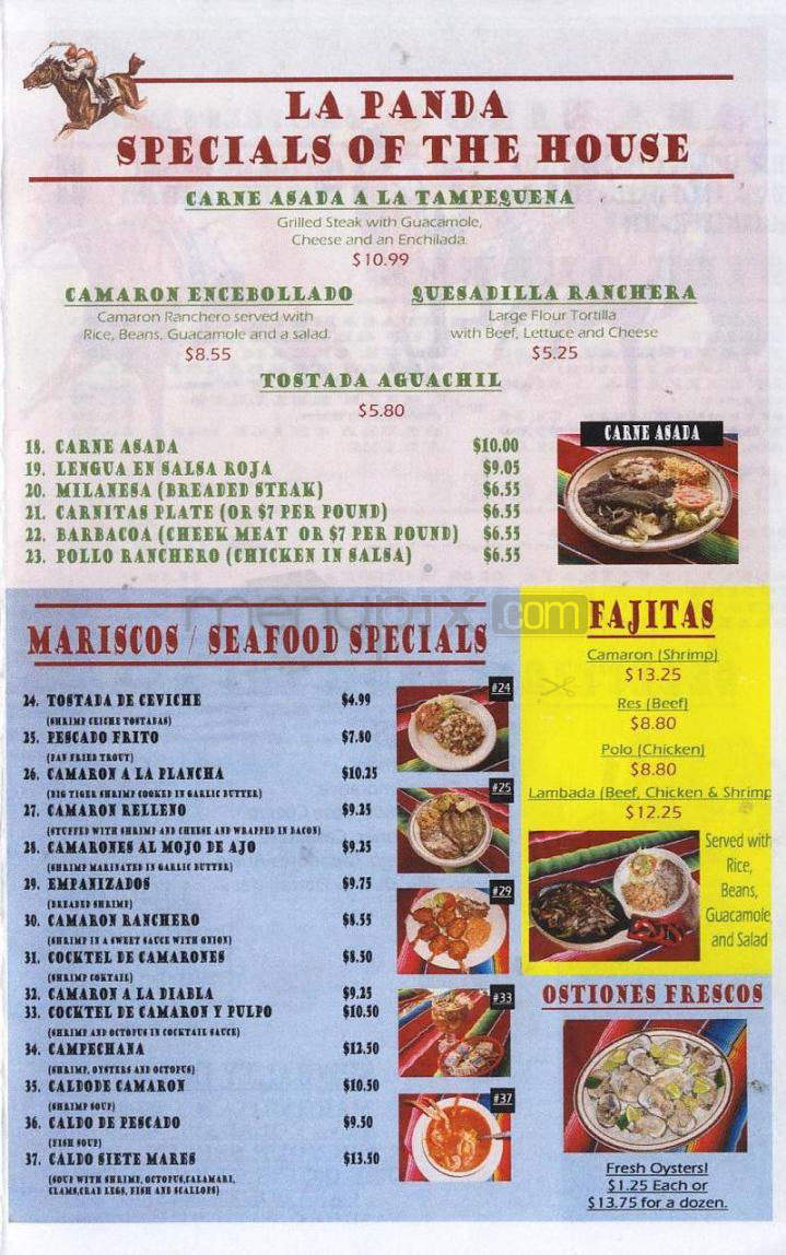 La Panda Bakery II - Longmont, CO menu_pic