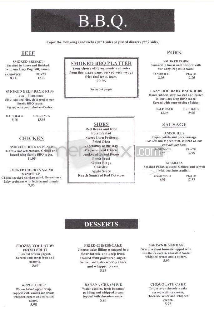 Lazy Dog Sports Bar & Grill - Boulder, CO menu_pic