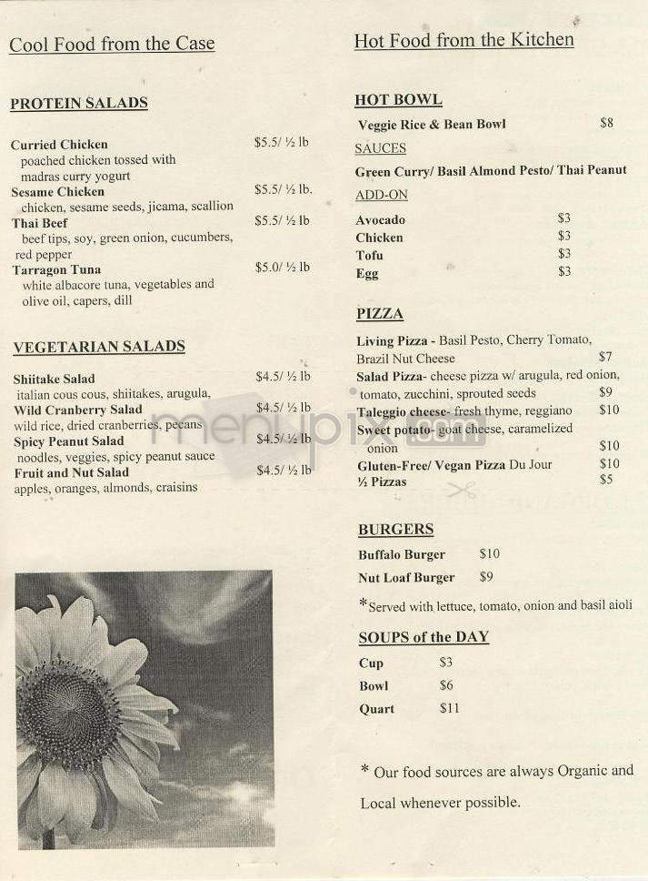 Organic Orbit - Boulder, CO menu_pic