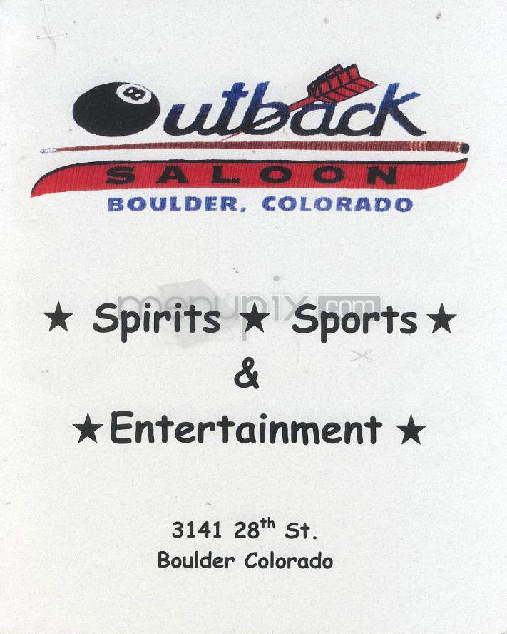 Outback Saloon - Boulder, CO menu_pic