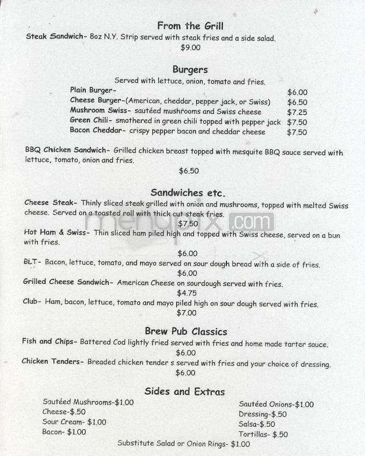 Outback Saloon - Boulder, CO menu_pic