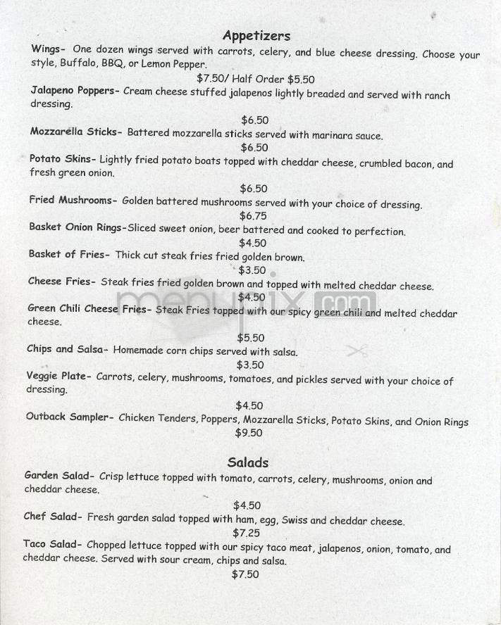 Outback Saloon - Boulder, CO menu_pic