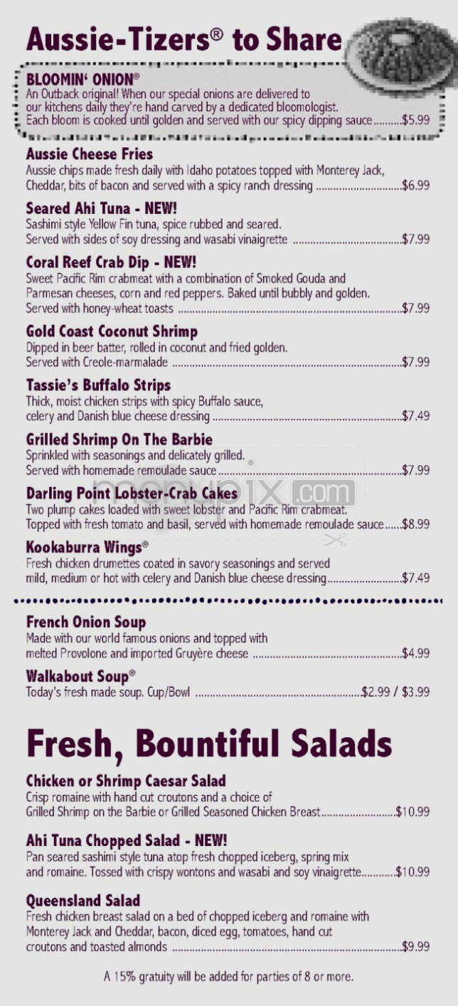 Outback Steakhouse - Longmont, CO menu_pic