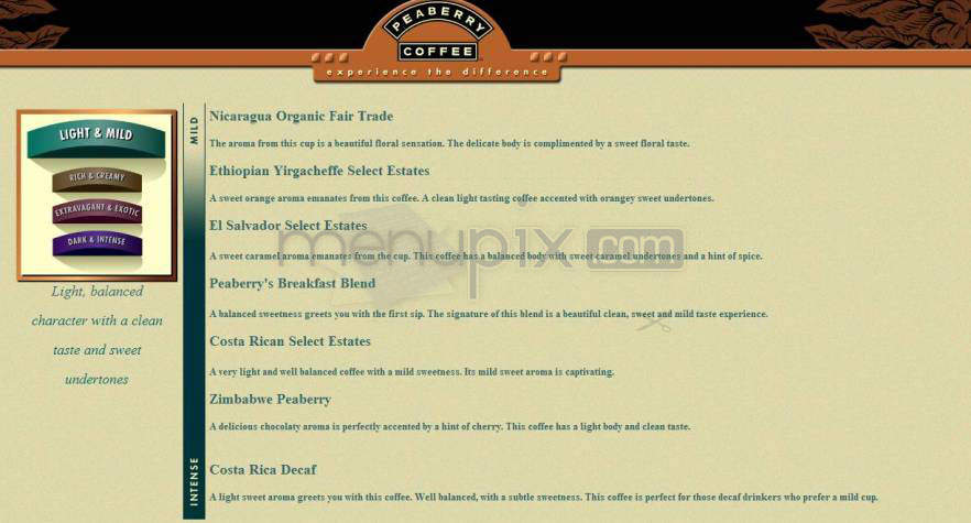 Peaberry Coffee - Boulder, CO menu_pic