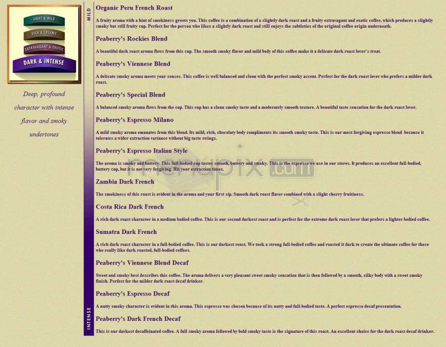 Peaberry Coffee - Boulder, CO menu_pic