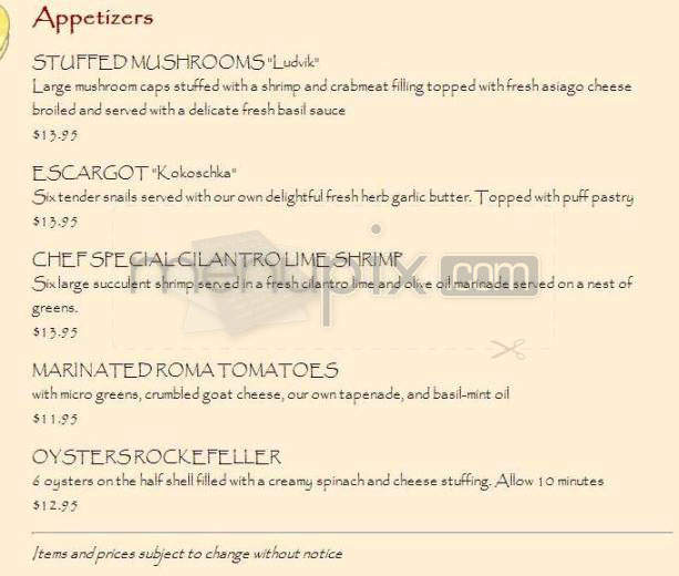Praha Restaurant & Bar - Longmont, CO menu_pic