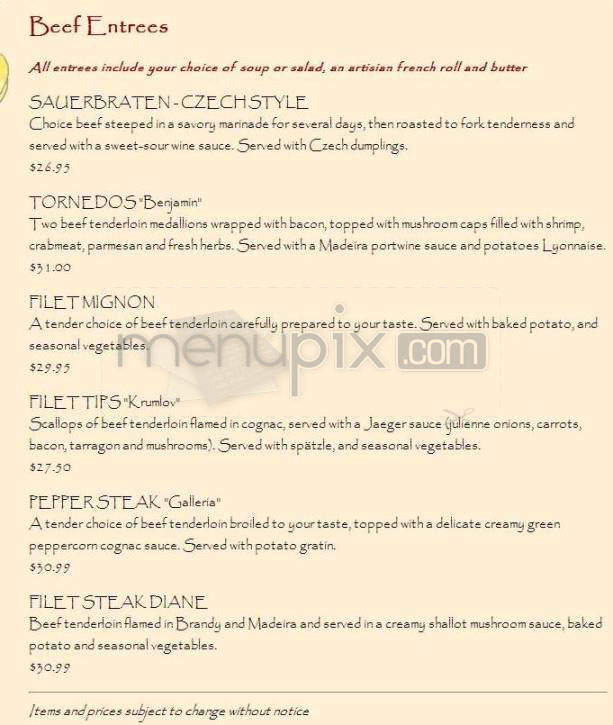 Praha Restaurant & Bar - Longmont, CO menu_pic