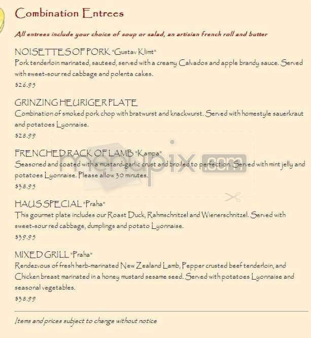 Praha Restaurant & Bar - Longmont, CO menu_pic
