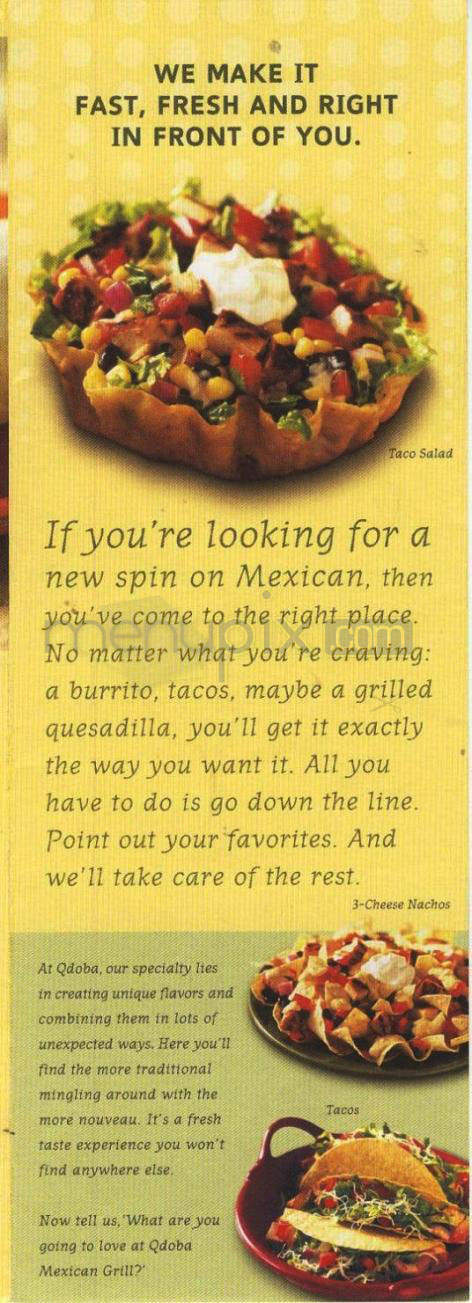 Qdoba Mexican Grill - Firestone, CO menu_pic