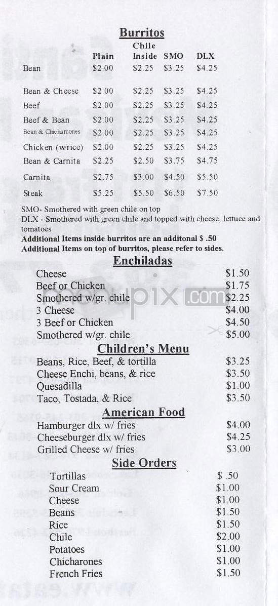 Santiago's Mexican Restaurant - Commerce City, CO menu_pic
