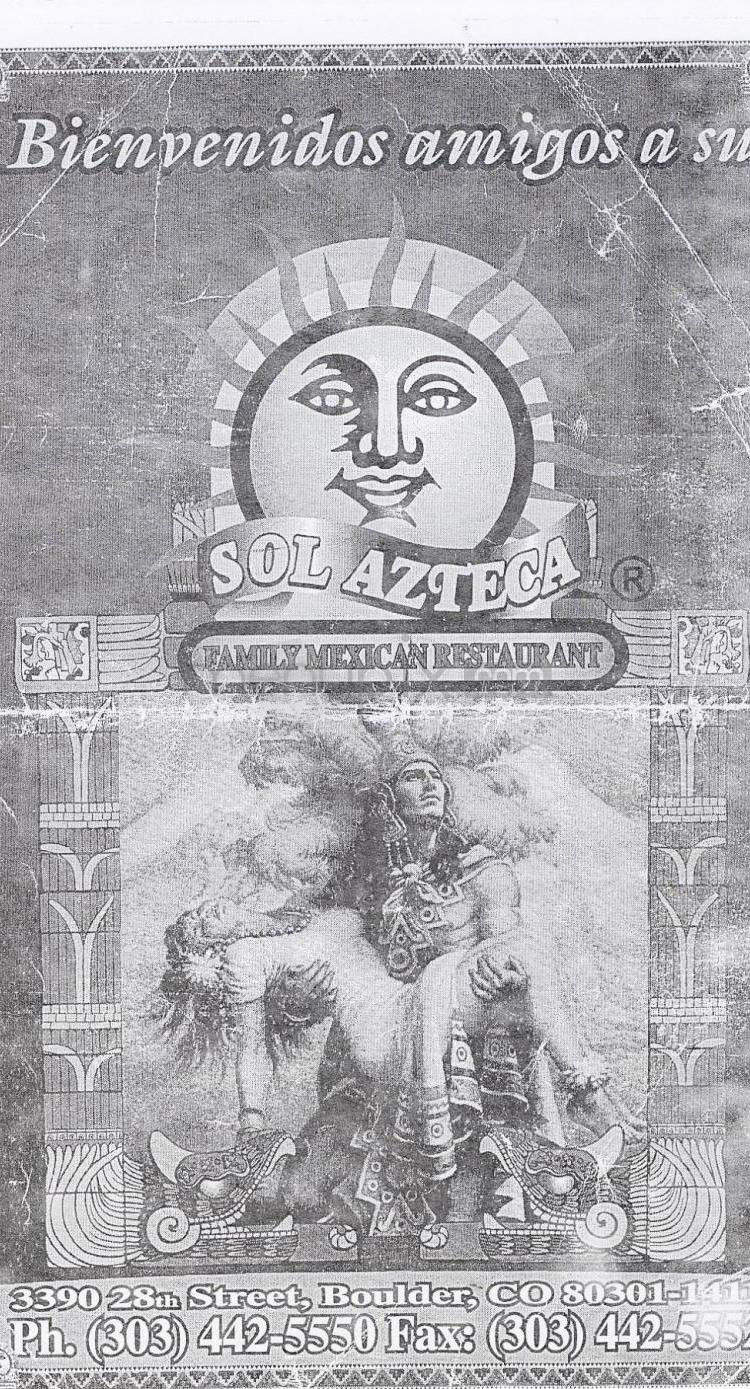 Sol Azteca - Boulder, CO menu_pic