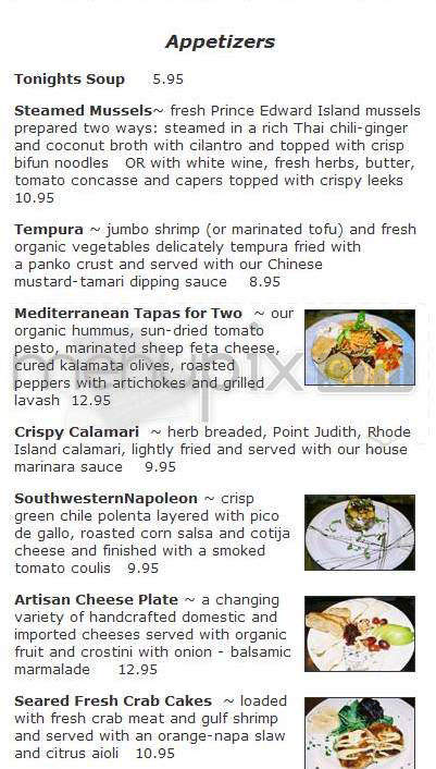 Sunflower Restaurant - Boulder, CO menu_pic