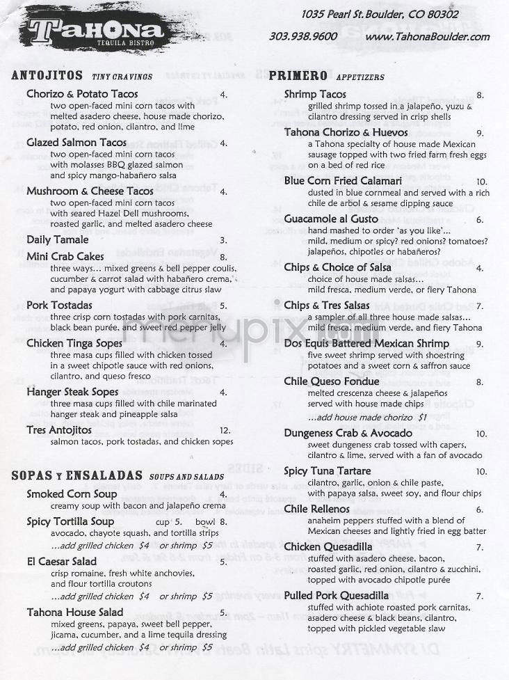 Tahona Boulder - Boulder, CO menu_pic