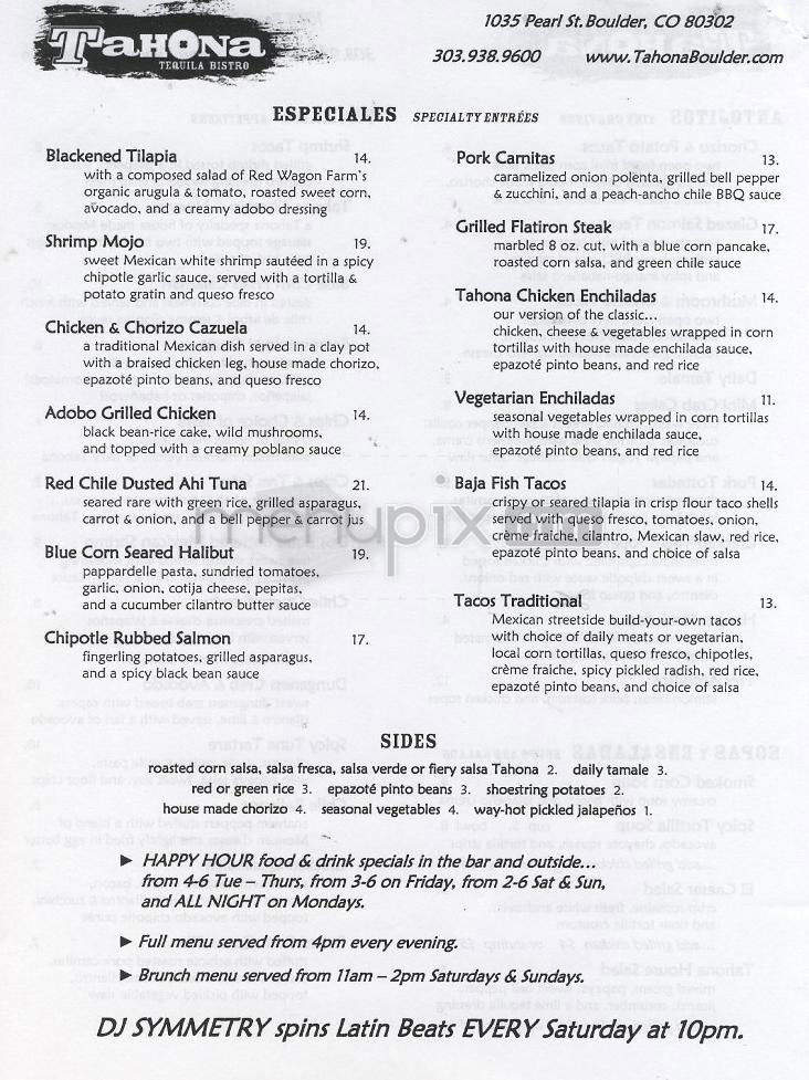 Tahona Boulder - Boulder, CO menu_pic