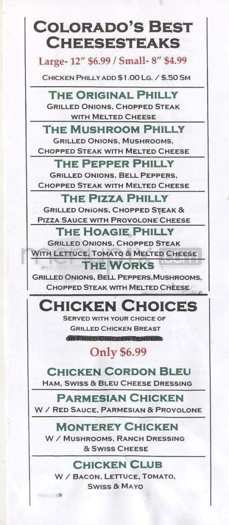 Taste of Philly - Colorado Springs, CO menu_pic