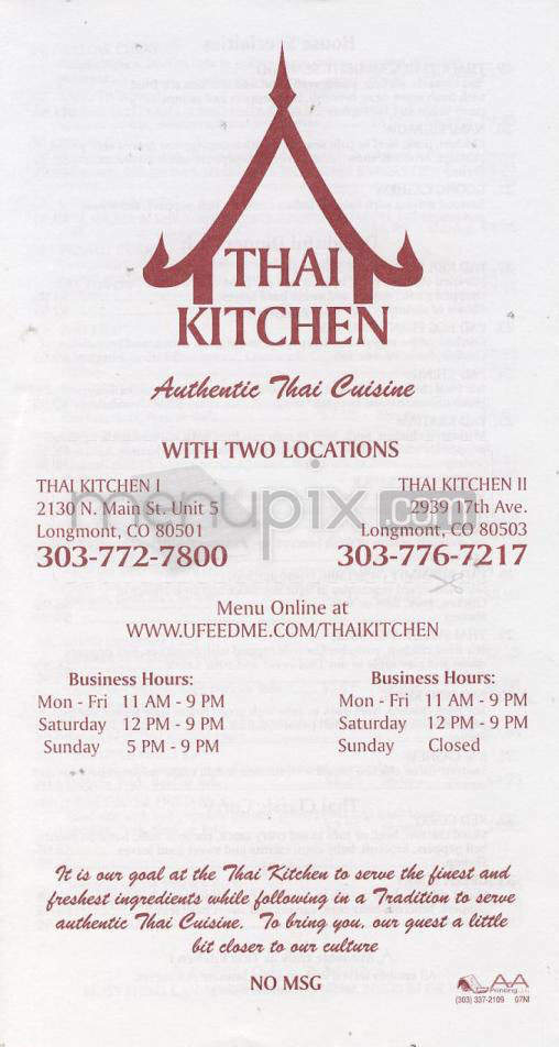 Thai Kitchen - Longmont, CO menu_pic