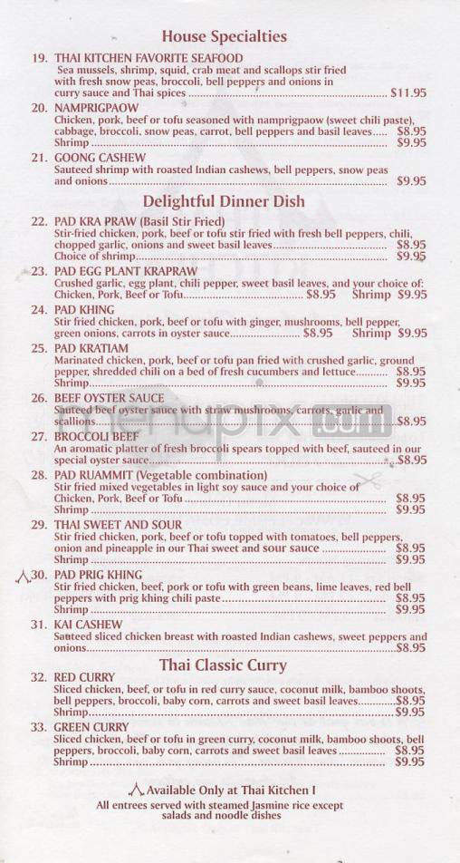 Thai Kitchen - Longmont, CO menu_pic